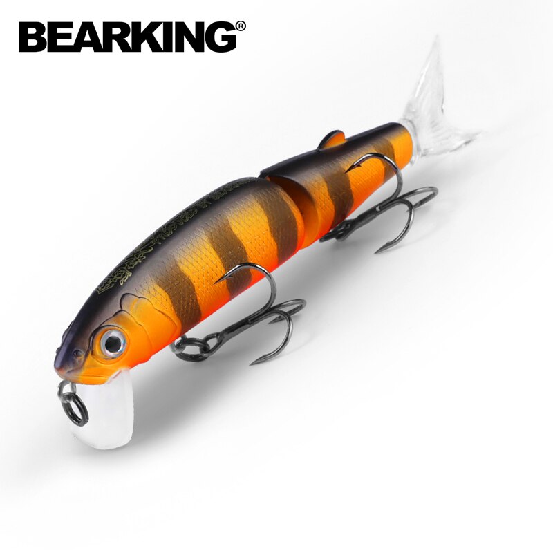 Bearking 11.3cm 13.7g  Hot Fishing Lure Minnow Quality Professional Bait Swim Bait Jointed Bait Equipped Black or White Hook
