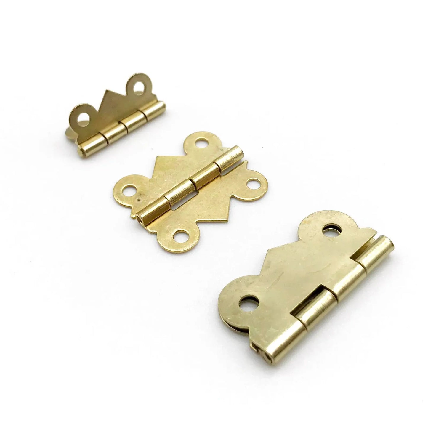 12pcs Mini Butterfly Shape Jewelry Chest Wooden Box Case Furniture Dollhouse Door Hinge With Screw 17x20 20x25 25x30mm