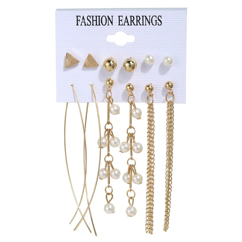 17KM Vintage Tassel Acrylic Earrings for Women Bohemian Earrings Set Big Dangle Drop Earring 2020 Brincos Female Jewelry