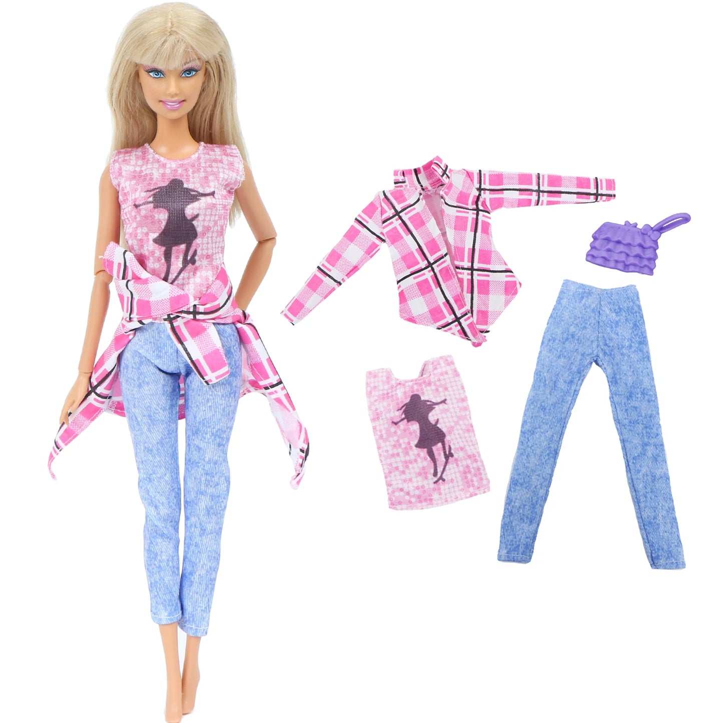 1x Doll Clothes Fashion Dress Daily Wear Skirt Party Gown Blouse Pants Clothes for Barbie Doll Accessories Lovely Girl Baby Toys