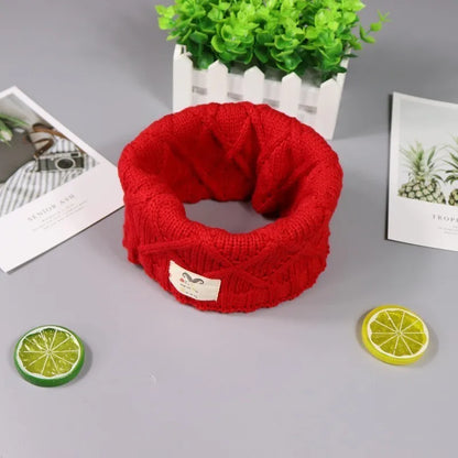 JAMONT Cute Cotton Winter Baby Neck Ring Scarf LICs Children's Girls Boys Knitted Wool O-Scarves for Kids Solid Warm Snood Braga