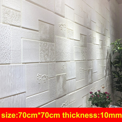 3D Wall Stickers Thick Living Room Wall Bedroom Decoration Room Simulation Brick Pattern Personality Creative Anti-Collision