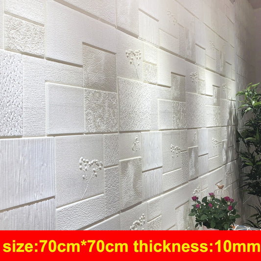 3D Wall Stickers Thick Living Room Wall Bedroom Decoration Room Simulation Brick Pattern Personality Creative Anti-Collision