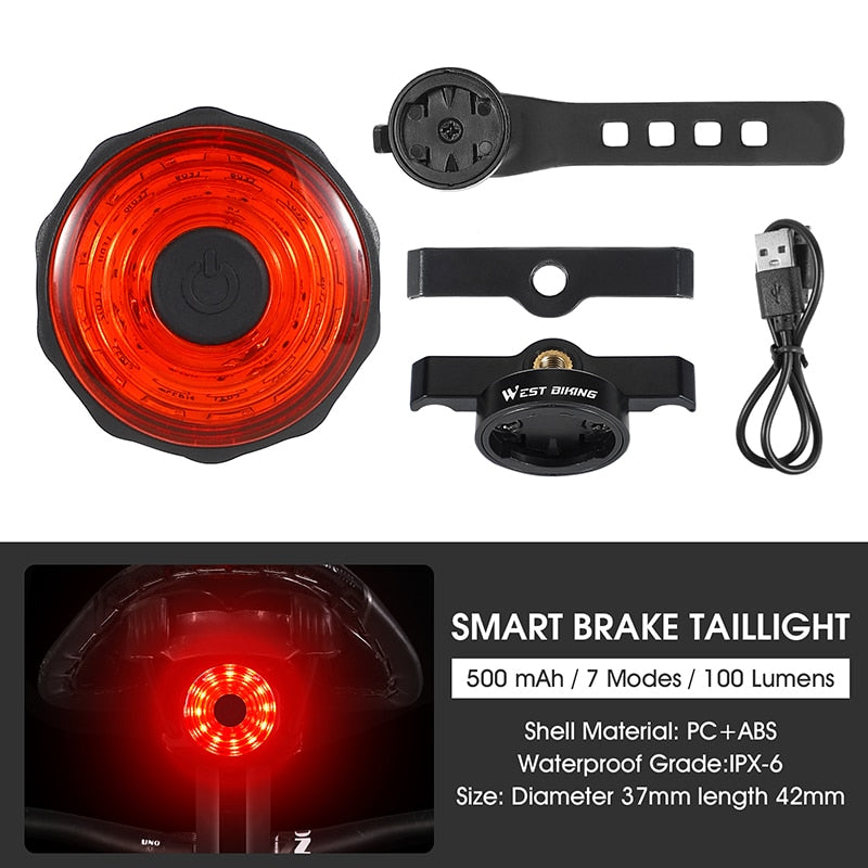 WEST BIKING Bike Front Light Induction Bicycle Bright Light USB Charging Flashlight Cycling Waterproof Torch Bike Headlight
