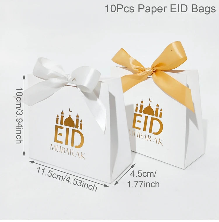 Eid Mubarak Candy Boxes Ramadan Decoration 2024 Eid Mubarak Ramadan Kareem Muslim Islamic Festival Party DIY Decor Supplies