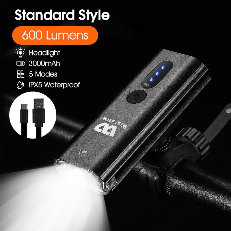 WEST BIKING Bike Front Light Induction Bicycle Bright Light USB Charging Flashlight Cycling Waterproof Torch Bike Headlight