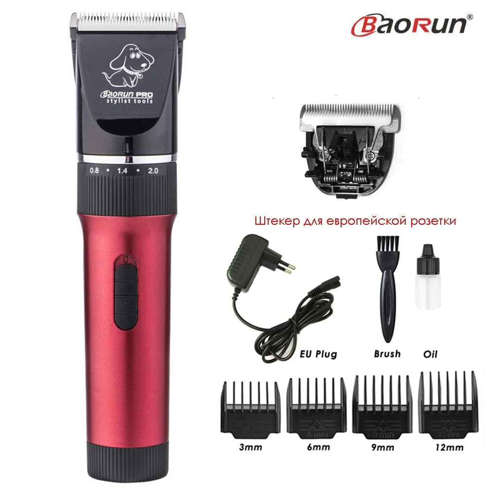 BaoRun P6 Professional Dog Hair Trimmer Rechargeable Pet Cat Grooming Clipper Shaver Low-Noise Electric Cutters Haircut Machine