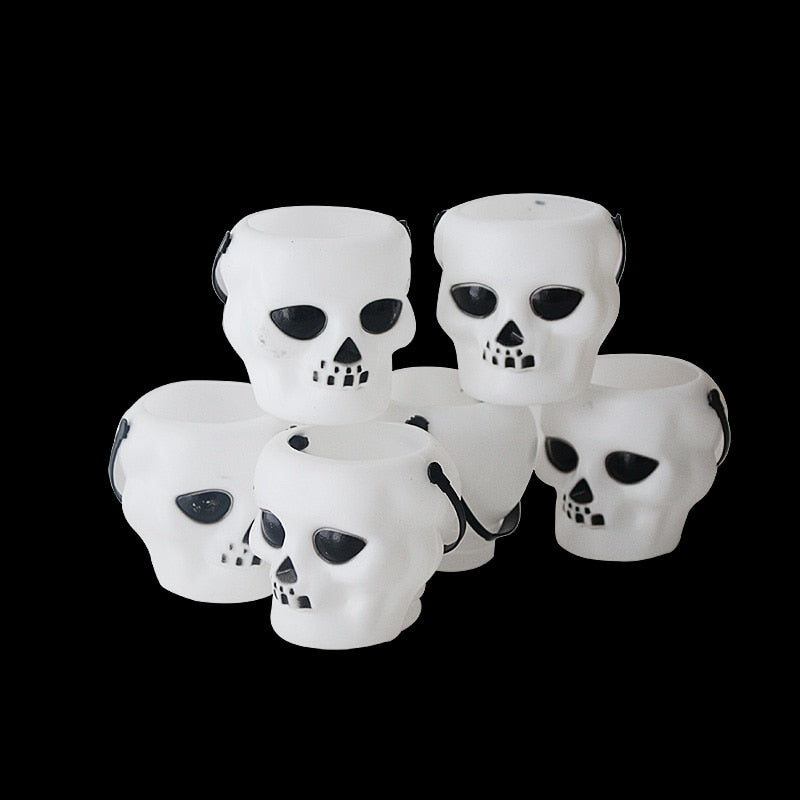 6/10pcs Mini Halloween Candy Bucket Pot Witch Skeleton Pumpkin Cauldron Holder Jar Trick or Treat Halloween Party Decorations