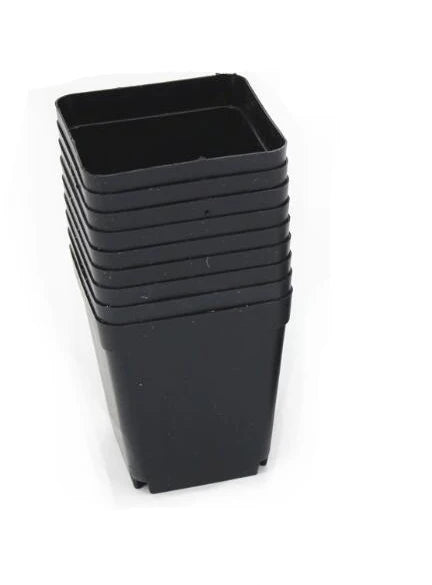 10pcs/Lot 7*7*8cm Black Color Flower Pots Planters Pot Trays Plastic Pots Creative Small Square Pots for Succulent Plants GYH