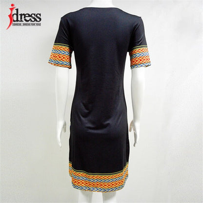 Hambelela Summer Vintage Dress Women Tunic Casual Beach Dress 2023 African Print Shirt Dress Robe Femme Dashiki Dress