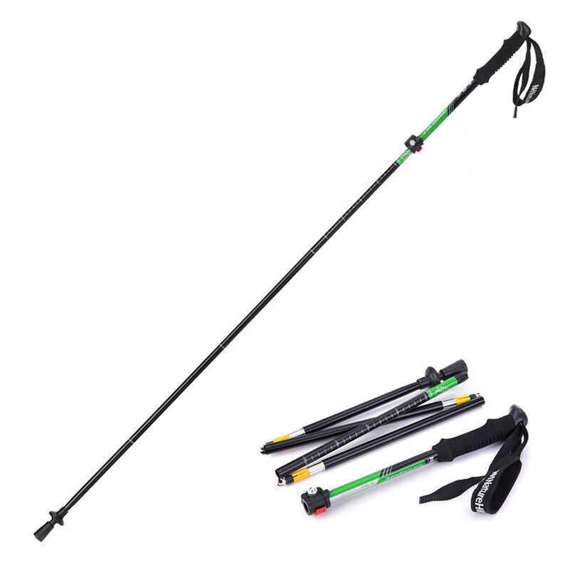 Naturehike 1Pcs Lightweight Five Section Fold Walking Stick Ultra Light 7075 Sponge Handle Professional Lock Trekking Pole NH15A