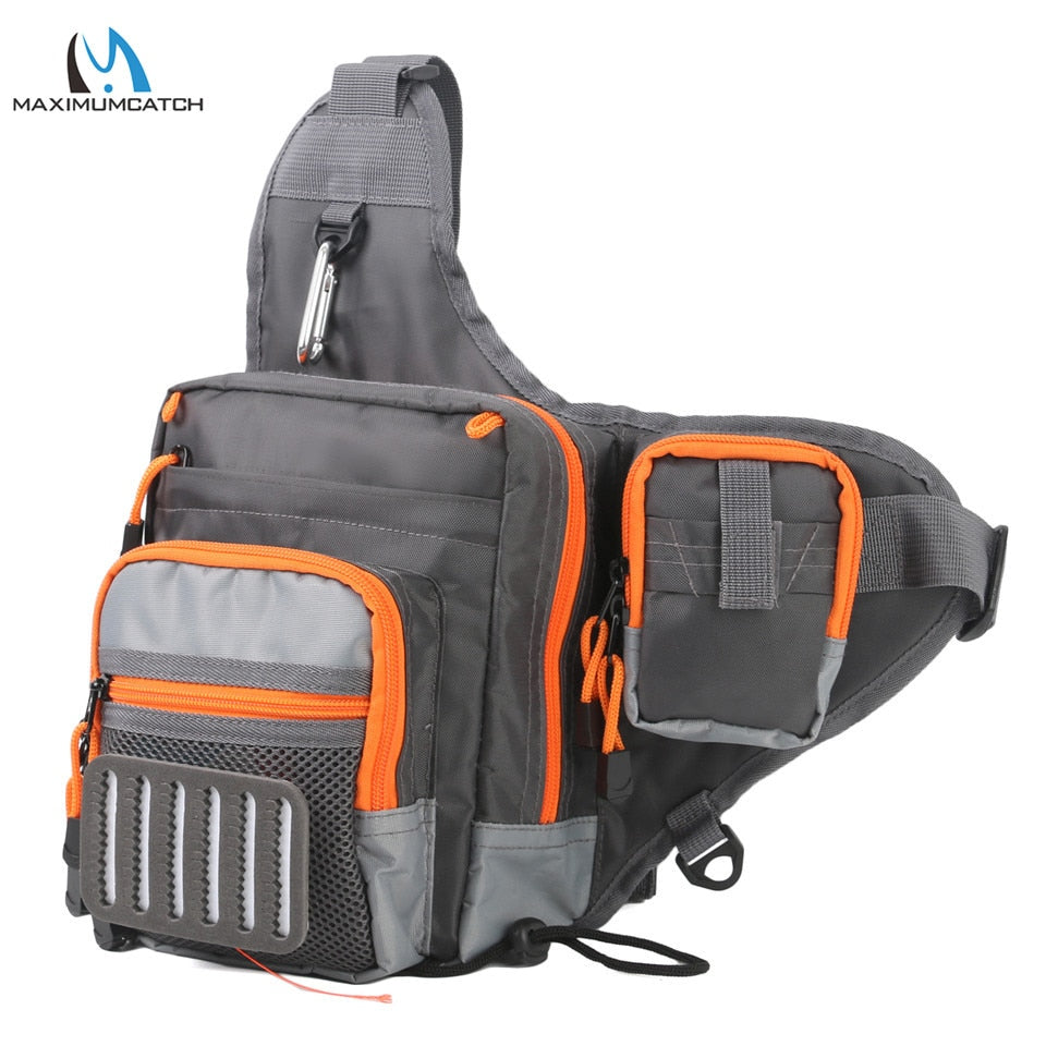 Maximumcatch Crossbody Fishing Sling Bag Waterproof Multi Function Fishing Lure Takle Bag Pack