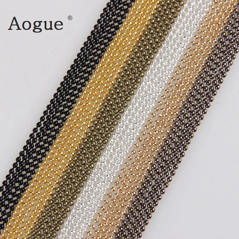 5m/Lot 1.5mm Metal Ball Bead Chains 7Colors Ketting Kettingen Bulk  Bulk Iron Chains for DIY  Jewelry Accessories