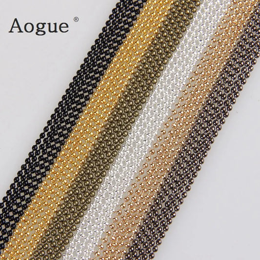 5m/Lot 1.5mm Metal Ball Bead Chains 7Colors Ketting Kettingen Bulk  Bulk Iron Chains for DIY  Jewelry Accessories