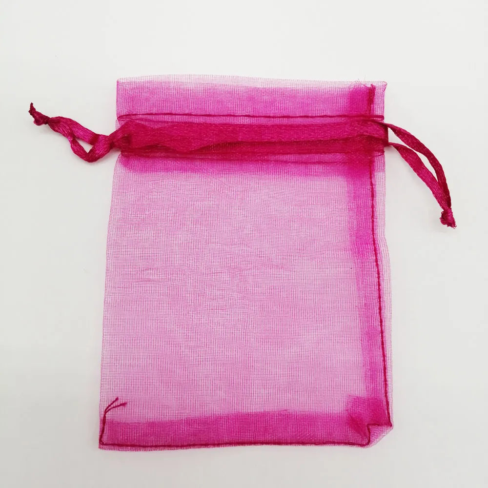 100pcs/Lot 5x7/7x9/10x15cm Organza Jewelry Bags Pouch Organza Drawstring Bag Jewelry Packaging for Jewelry Pouches Jewellery Bag