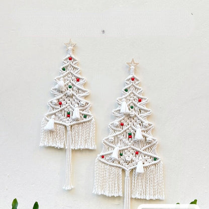 Macrame Christmas Tree White Pine Tree Christmas Wall Hanging Boho Christmas Decor Farmhouse Xmas Decor Unique Christmas
