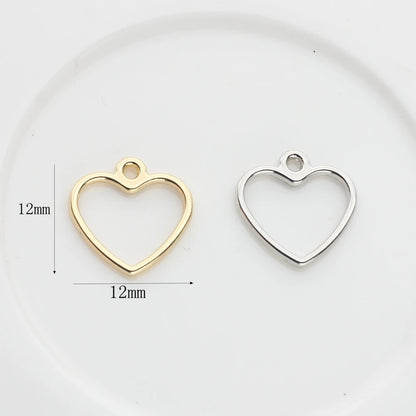 20pcs/Lot 12MM Zinc Alloy   Mini Sweet Hollow Love Heart Shape Charms for DIY Earrings Jewelry Making Accessories