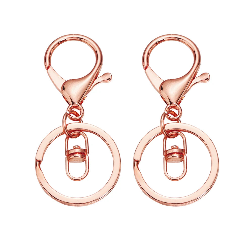 Louleur Key Chain Key Ring Keychain Bronze Rhodium Gold Color 28mm Long Round Split Keyrings DIY Jewelry Making