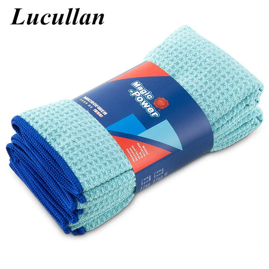 Lucullan Magic Power Super Absorbancy Waffle Weave Cloth 30X40CM 380GSM Microfiber Towels for Glass Paint and Interior