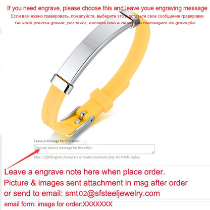 Personalized Rubber Silicone Bracelet ID Kids Baby Bracelet Bangle Adjustable Slide Custom Name for Children Women Men Boy