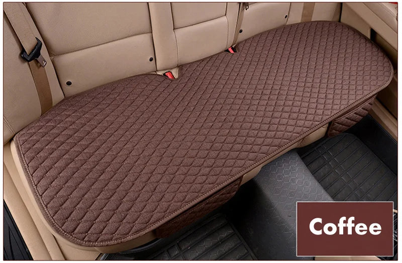 Flax Car Seat Covers Front Rear Full Set Choose Car Seat Cushion Linen Fabric Seat Pad Protector Car Accessories Anti-Slip