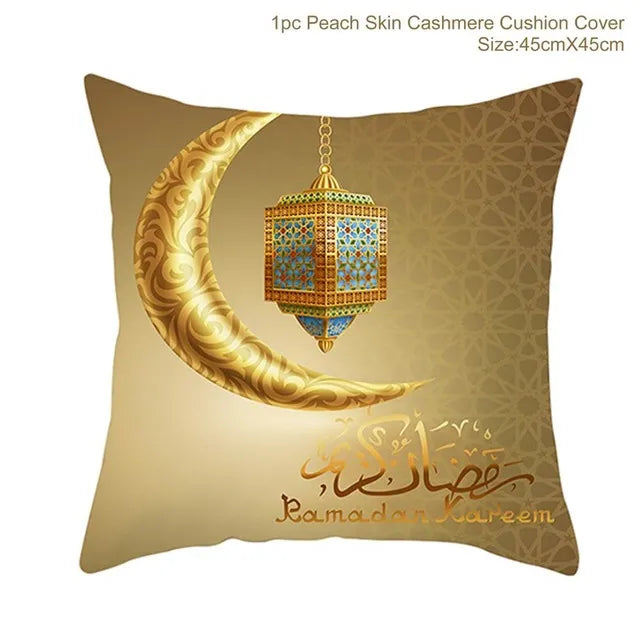 Ramadan MUBARAK Cushion Cover Eid Mubarak Decoration Islamic Muslim Party Favors Islam Eid Al Adha Ramadan Kareem 45x45cm