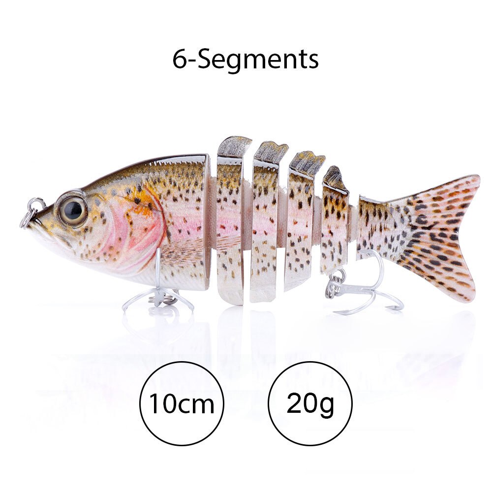 TREHOOK Sinking Wobblers Fishing Lures 10cm 17.5g 6 Multi Jointed Swimbait Hard Artificial Bait Pike/Bass Fishing Lure Crankbait
