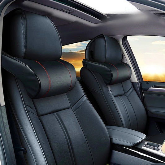 PU Leather Auto Car Neck Pillow Memory Foam Pillows Neck Rest Seat Headrest Cushion Pad Automobiles Accessories
