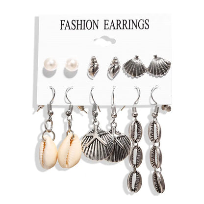 17KM 30 Boho Tassel Earrings Bohemian Long Earrings Set for Women Brincos Geometric Fabric Drop Earring Female Fashion Jewelry