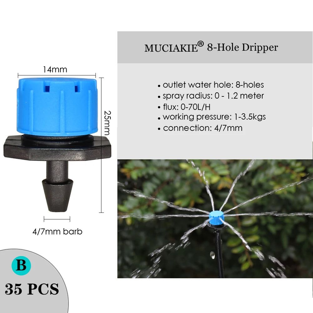 MUCIAKIE Variety Style Adjustable Irrigation Sprinkler Garden Emitters Stake Dripper Micro Spray Rotating Nozzle Watering Arrow