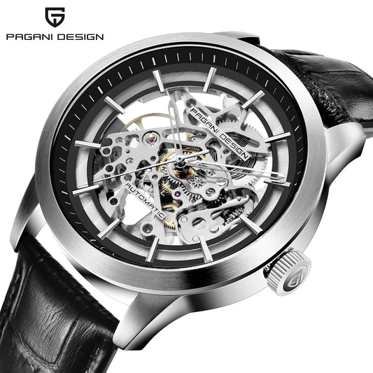 PAGANI DESIGN Brand 2019 Skeleton Hollow Leather Men's Wrist Watches Luxury Mechanical Male Clock New Relogio Masculino