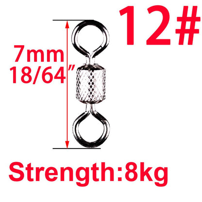 50pcs/Box Stainless Steel Fishing Connector Barrel Swivel Rolling Ball Sinker Tool Tackle Goods for Fly Fishing Hook Lure