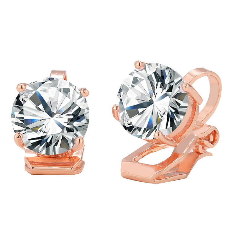 Water Drop Cubic Zirconia Clip Earrings With Elegant Blue Stone Earrings for Punk Girl Party Pendientes Mujer Moda