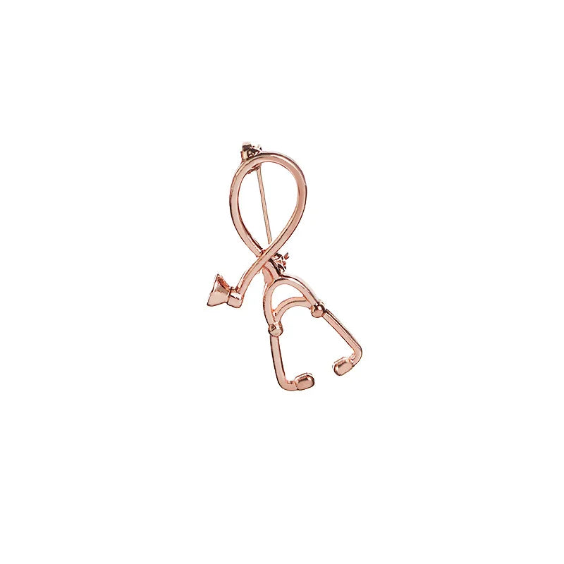 High Quality 2 Style Brooches Doctor Nurse Stethoscope Brooch Medical Jewelry Enamel Pin Denim Jackets Collar Badge Pins Button