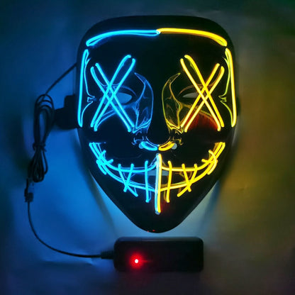2022 Halloween Mask LED Light Up Mask Scary Mask for Festival Cosplay Halloween Costume Masquerade Parties,Carnival