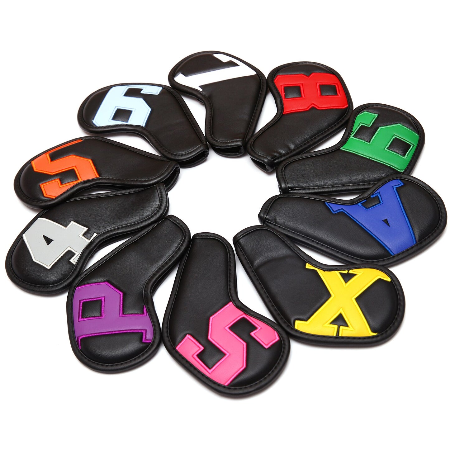 Siranlive Golf Iron Head Covers 9pcs/10pcs (4~9,P ,A ,S，X )  Simple Style Waterproof PU Leather