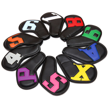 Siranlive Golf Iron Head Covers 9pcs/10pcs (4~9,P ,A ,S，X )  Simple Style Waterproof PU Leather