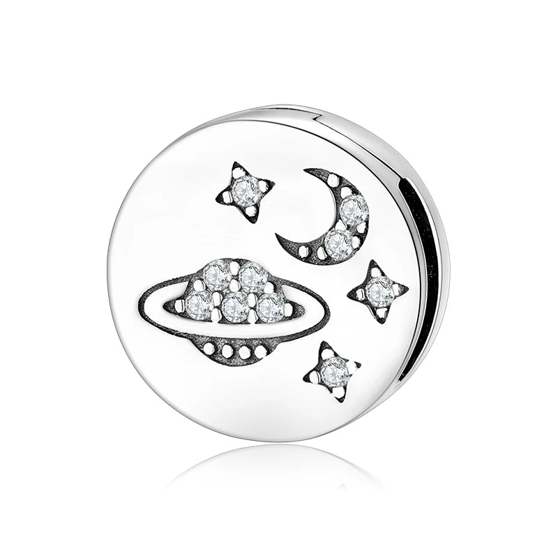 High Quality Clip Beads 925 Sterling Silver Hearts and Round Charms Fit Original Reflexions Bracelet Charms Jewelry Making