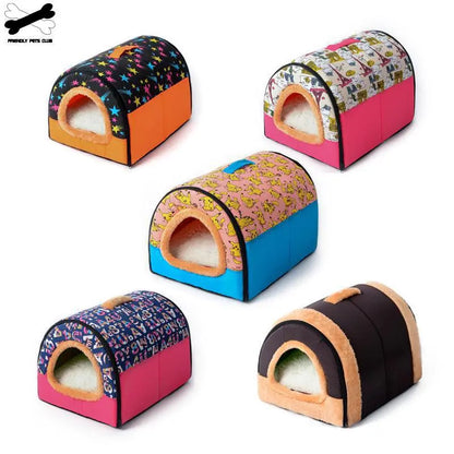 Large Pet Dog Bed Cat House Cave Comfortable Print Stars Kennel Mat for Pet Puppy Winter Summer Foldable Cat Bed Pet Supply