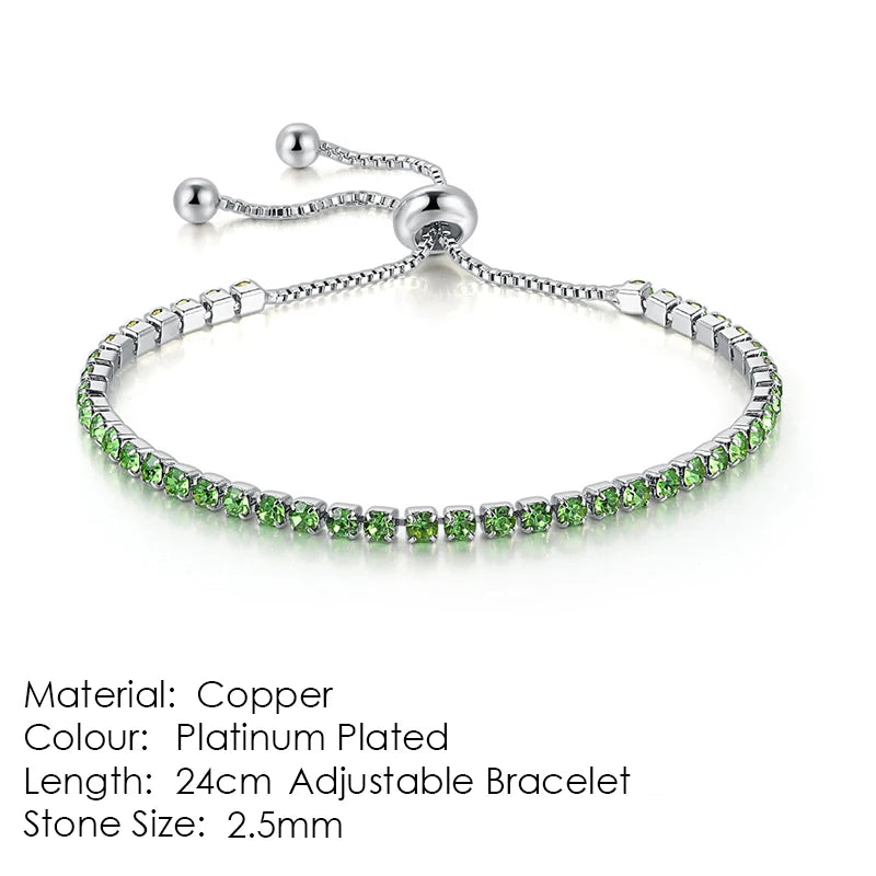 ZHOUYANG Tennis Bracelet for Women Luxury Style 4 Color 4 Claws Mosaic Cubic Zirconia Silver Color Jewelry