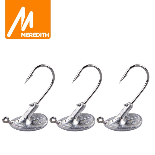 MEREDITH 10PCS Blood Slot Jig Head Tumbler Head Fishing Hook 3.5g 5g 7g 10g 14g for Soft Lure Carbon Steel