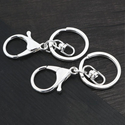 5pcs/Lot 30mm Key Ring Long 70mm Popular Classic 11 Colors Plated Lobster Clasp Key Hook Chain Jewelry Making for Keychain