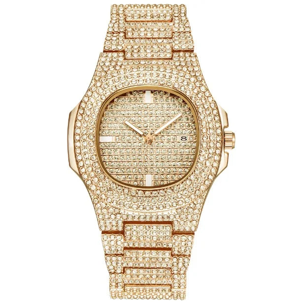 New 2021 ICE Out Role Hip Hop Watch Diamond Watch Men Silver Steel Mens Quartz Watches Waterproof Relogio Masculino