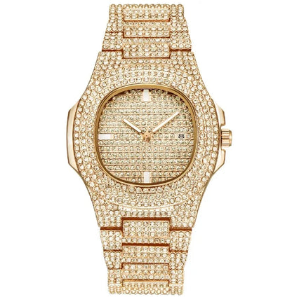 New 2021 ICE Out Role Hip Hop Watch Diamond Watch Men Silver Steel Mens Quartz Watches Waterproof Relogio Masculino