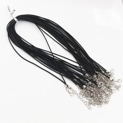 Handmade Leather 20pcs/Lot Adjustable Braided Rope Necklaces & Pendant Charms Findings Lobster Clasp String Cord