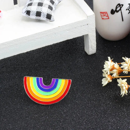 Fashion Colorful Enamel Pin Brooches for Women Cartoon Creative Mini Rainbow Metal Brooch Pins Denim Hat Badge Collar Jewelry
