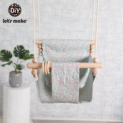 Let'S Make Cotton Baby Swing Chair Hanging Wood Children Kindergarten Toy Outside Indoor Beach Basket Swinging  Chair Baby Toy