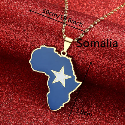 Africa Map Pendant Necklaces Heart African of Maps Jewelry Charms Gold Color Heart Map