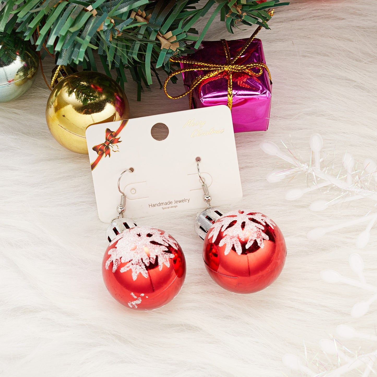 2023 New Fashion Christmas Earrings Creative Christmas Bulb Drop Earring for Women Christmas Colorful Ball Dangle Earrings