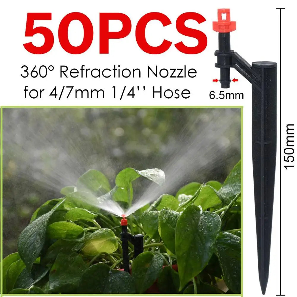 KESLA Garden Watering Drip Irrigation Adjustable Sprinkler 360 Degree Dripper Inserting Ground Fit 4/7mm Hose Greenhouses Yard